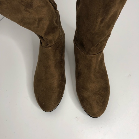 Indigo Road Brown Over Knee Faux Suede Boot 6.5 - Picture 3 of 7